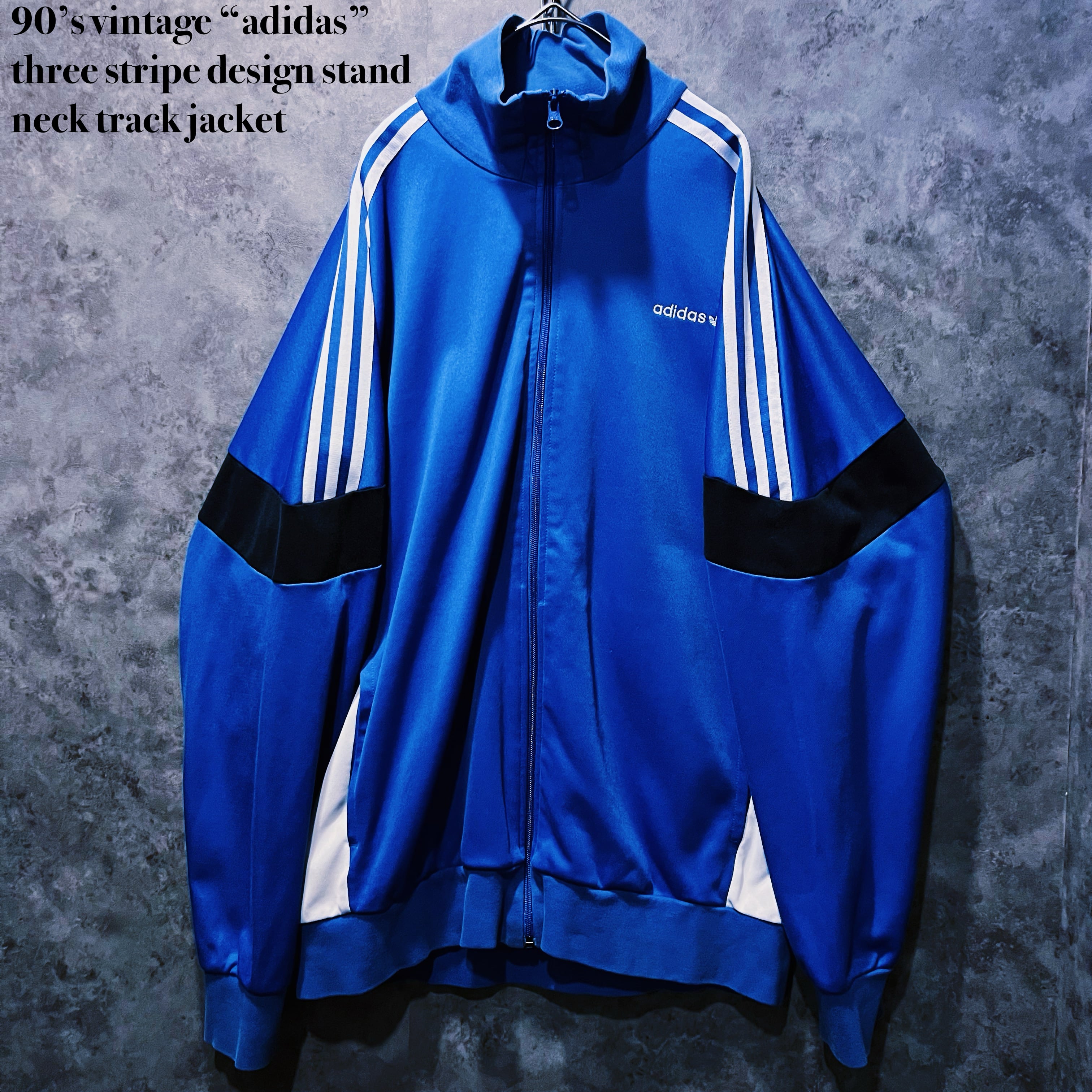 【doppio】90’s vintage “adidas” three stripe design stand neck track jacket