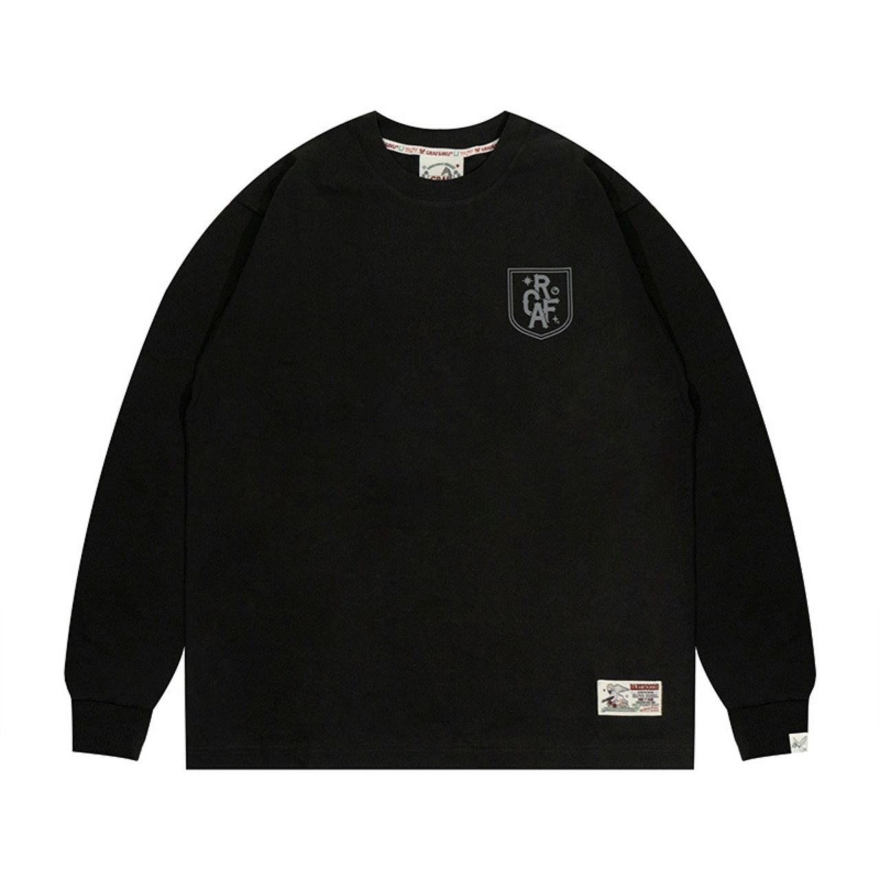 スターレタープリントアメカジロングTシャツ　1088