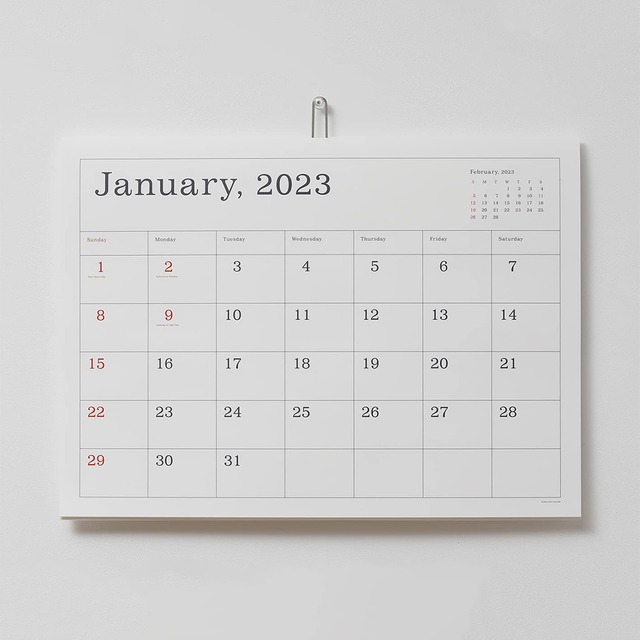 葛西薫 2023年 カレンダー 【罫線あり】
