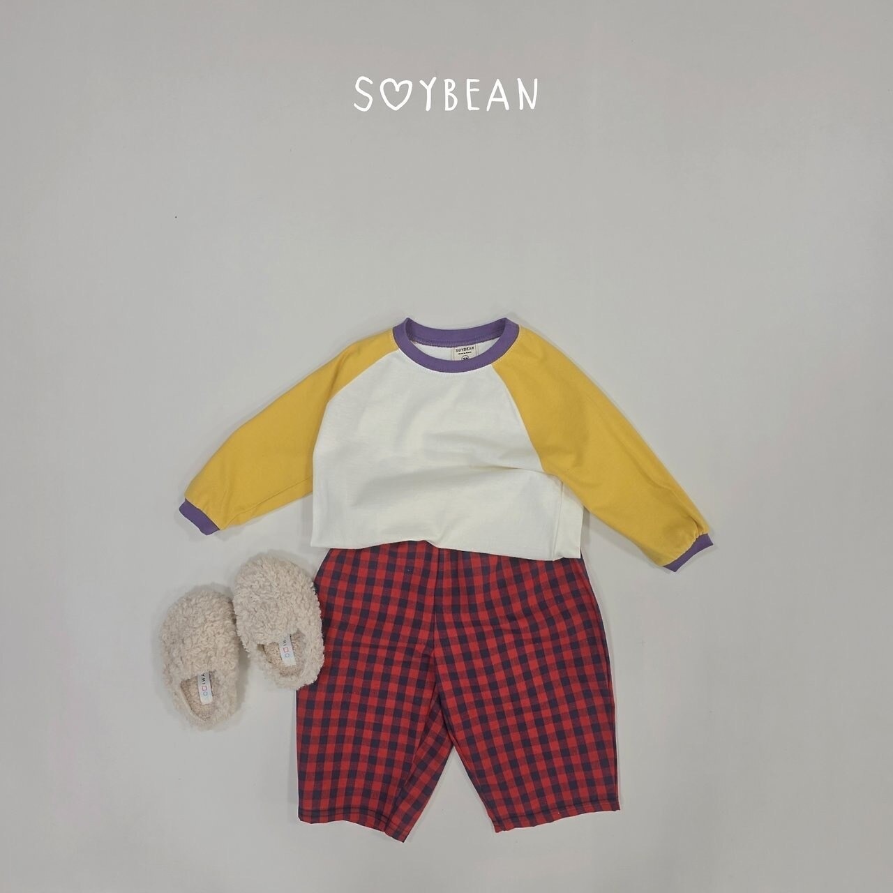 韓国子供服 / 26Autumn / soybean / カラ─ ラグランTシャツ / キッズ服 / ジュニア服 / 秋服 *XS~JM*