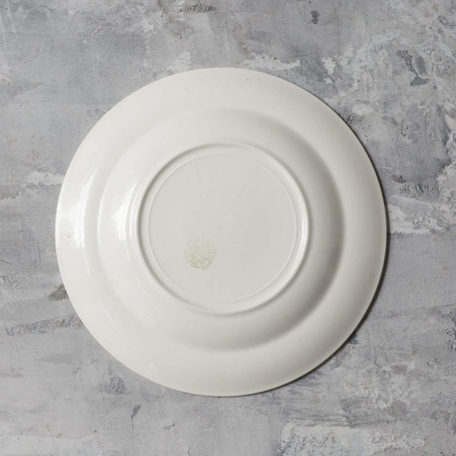 無地のホワイトです ボッホ ラウンドプレート ベルギー BOCH Round plate made in Belgium 1950’s エドコロ