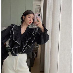 フリル　Vネックブラウス　AJ1079-6026