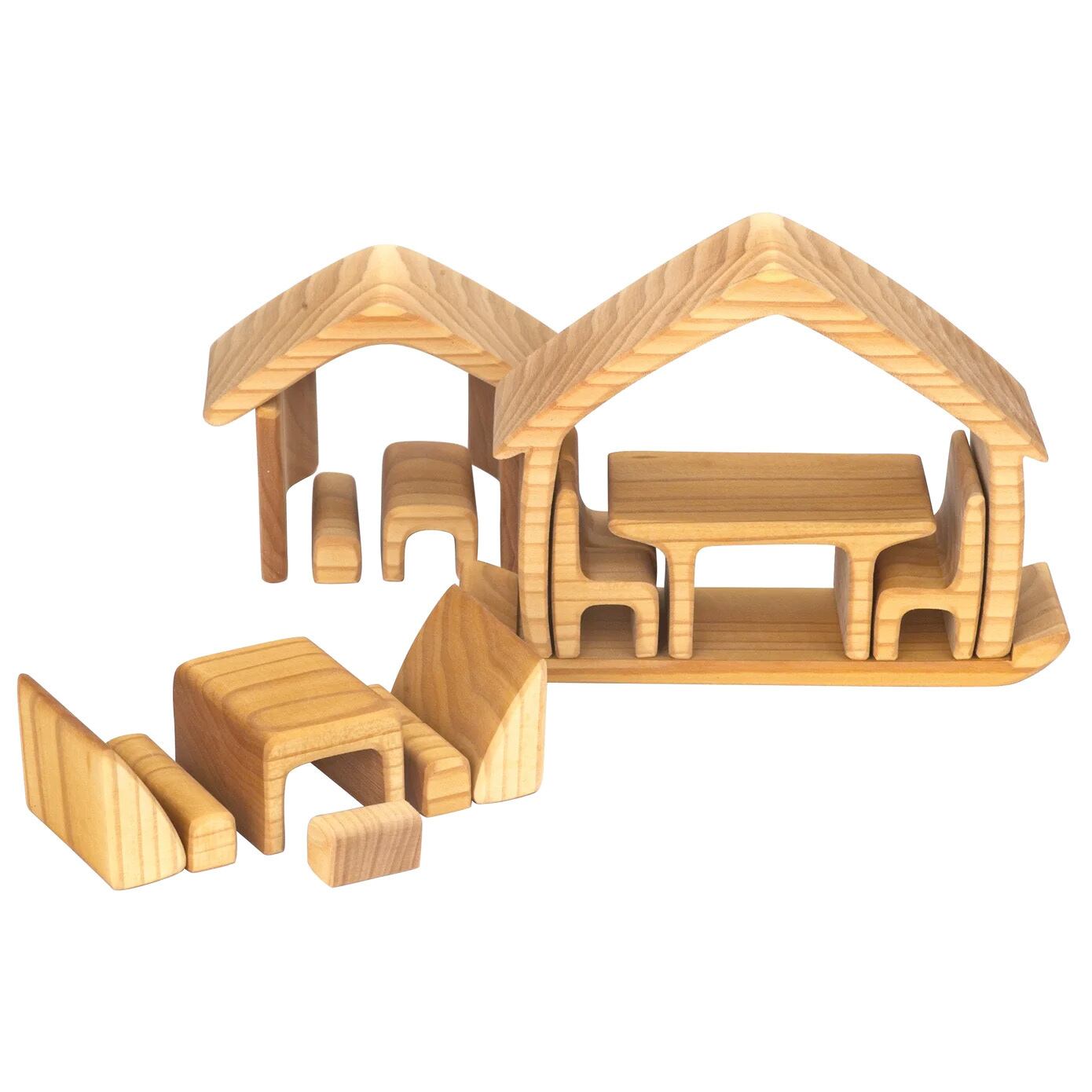 Gluckskafer Wooden All In One Doll House | Earth8toys
