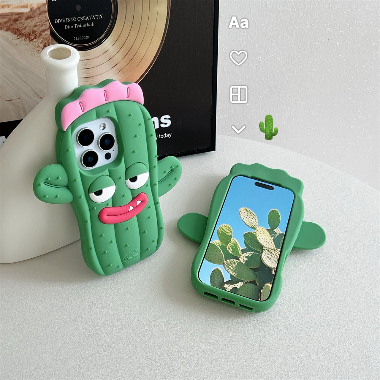 かわいい サボテン iPhone 18 17 16 15 14 13 ケース シリコン 耐衝撃