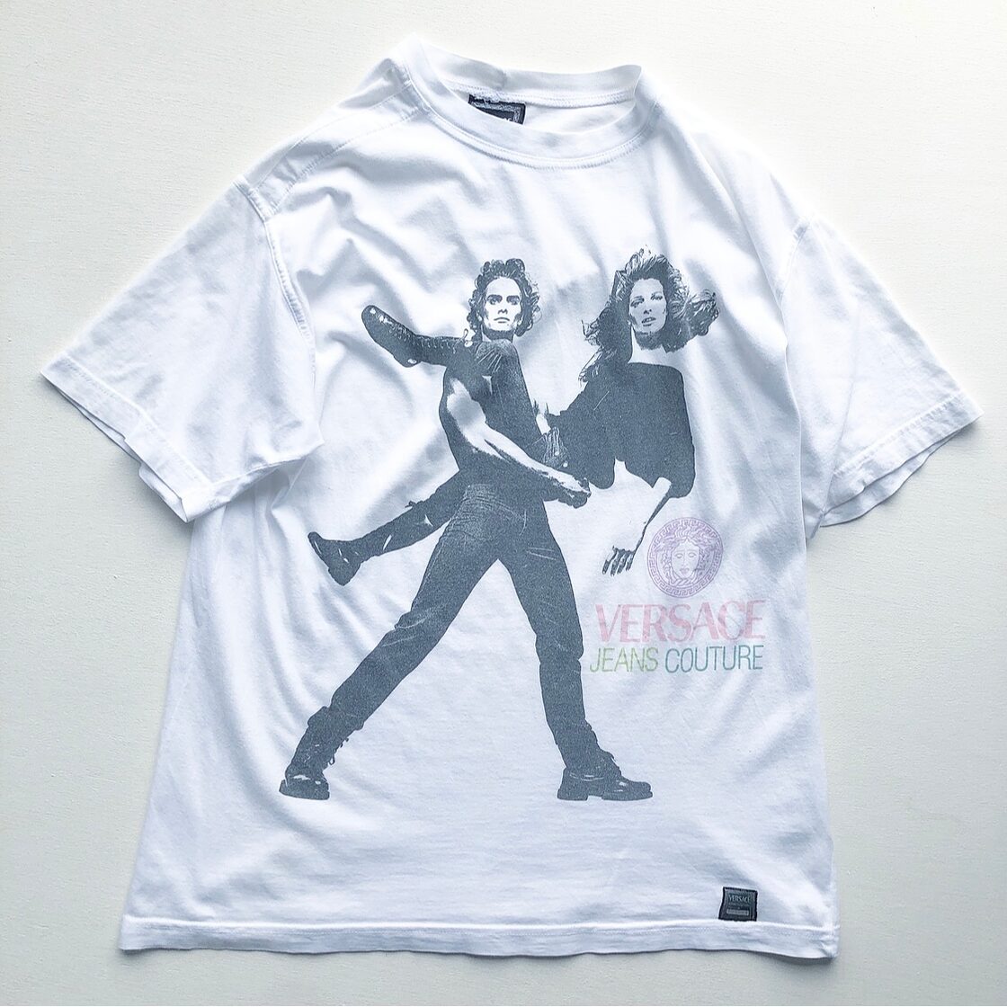 90s VERSACE JEANS COUTURE photo by Richard Avedon Tシャツ 白 表記  