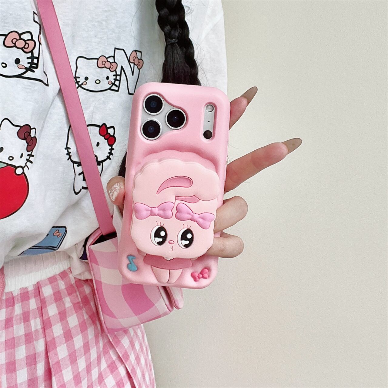 ピンクのうさぎ iPhone 17 16 15 14 13 ケース かわいい シリコン