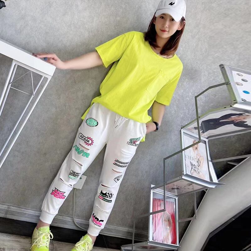 Tシャツ シャツ スプリングスタイルセーター ルーズトップス カジュアルパンツ ロング 大きめサイズ 春物 ミックスインファッション67560196805