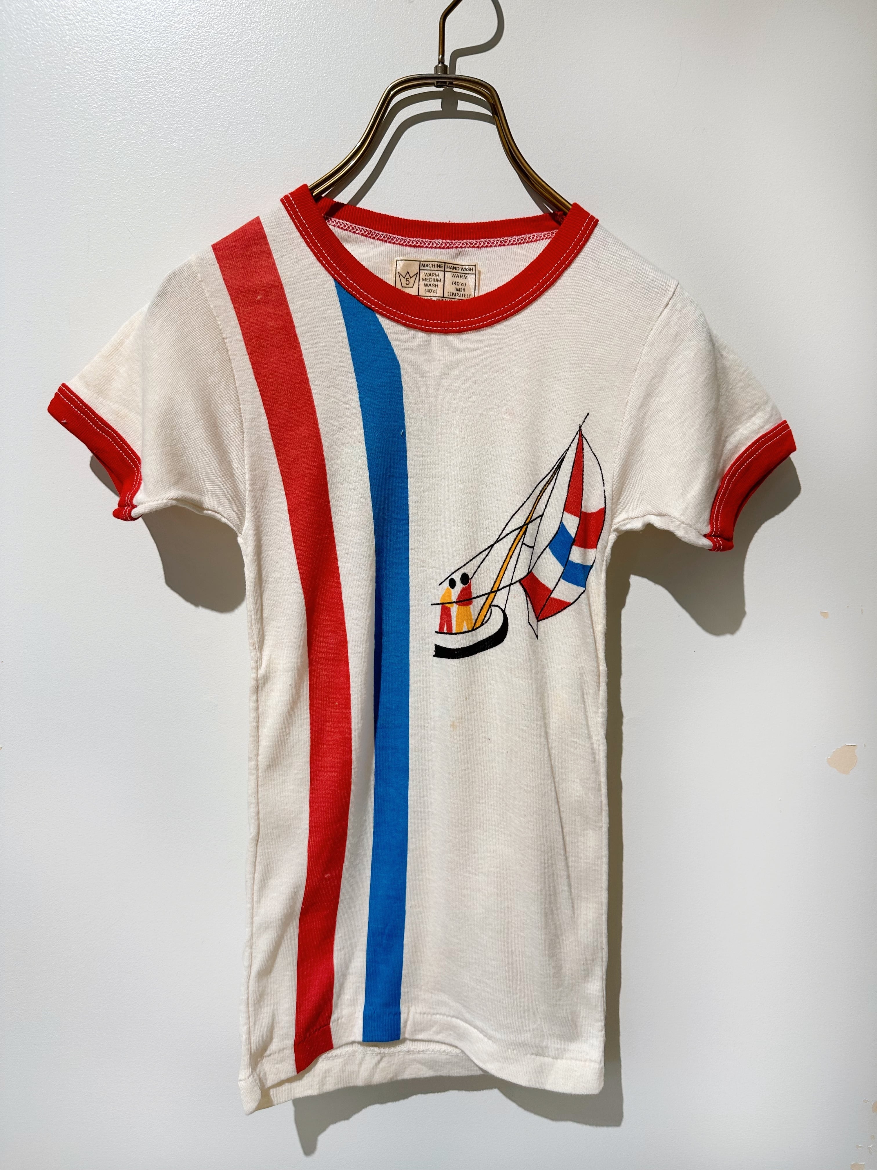 (KD536) 100-110cm KIDS printed ringer T-shirt made in Italy