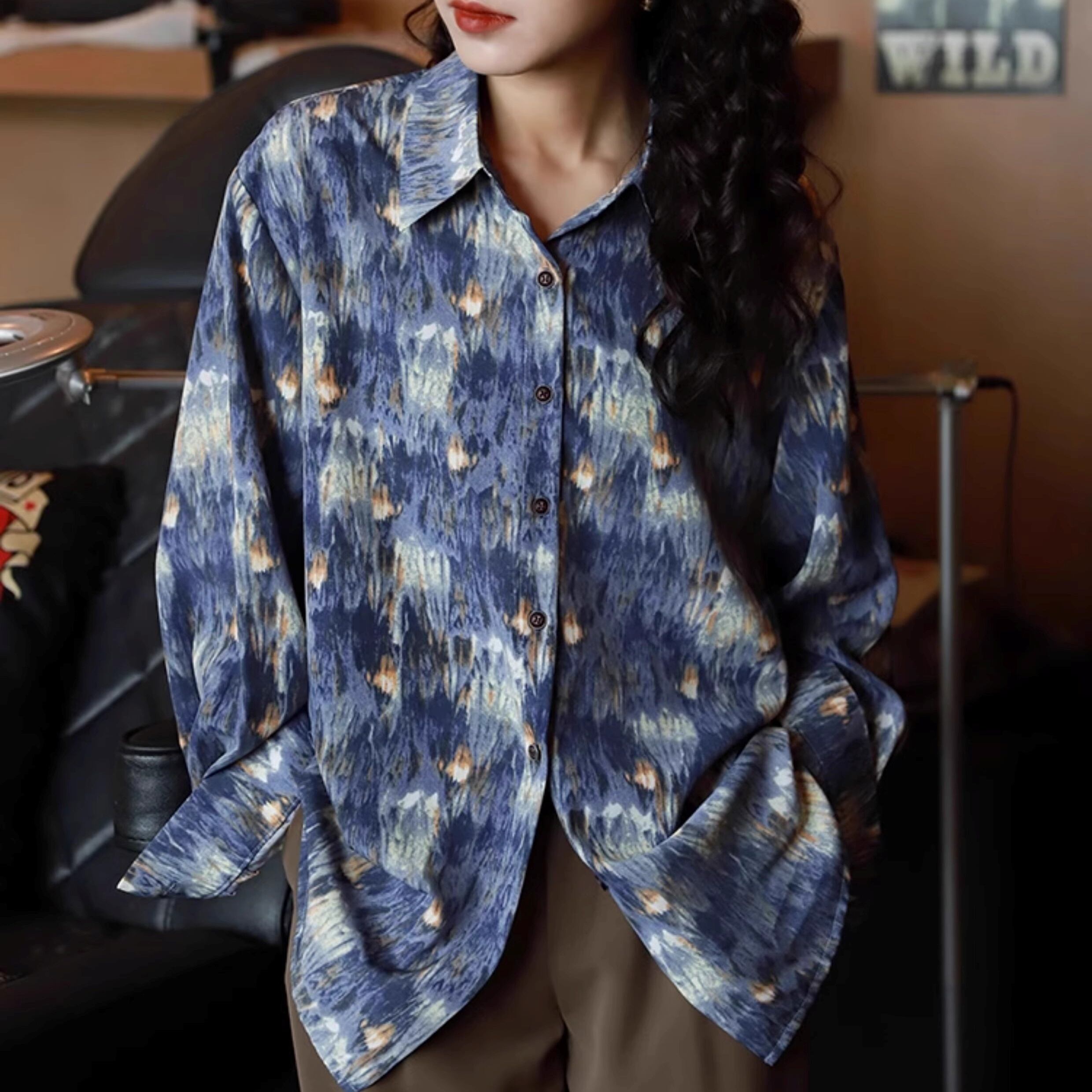 レトロプリントシャツ【G4202】