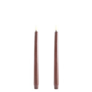 LEDテーパーキャンドル（ブラウン）2本セット