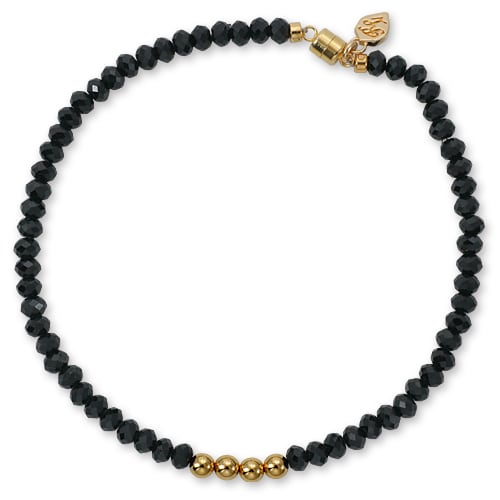 【KING LIMO キングリモ Bracelet ブレスレット】ギャラクシーブレスレット/ブラックスピネル/ショート w/14KGF/4.0mm【送料無料】
