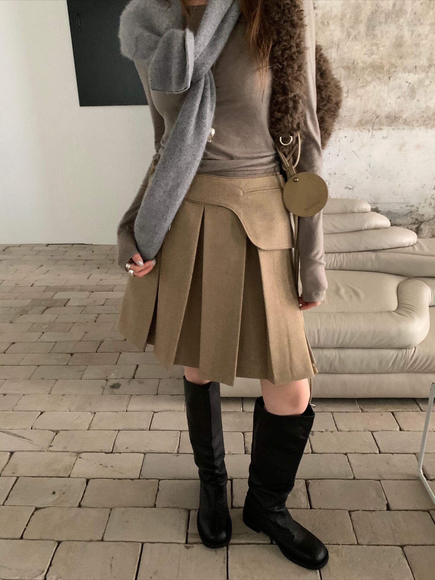 (予約)poster / Madeleine Belt Skirt / 2color