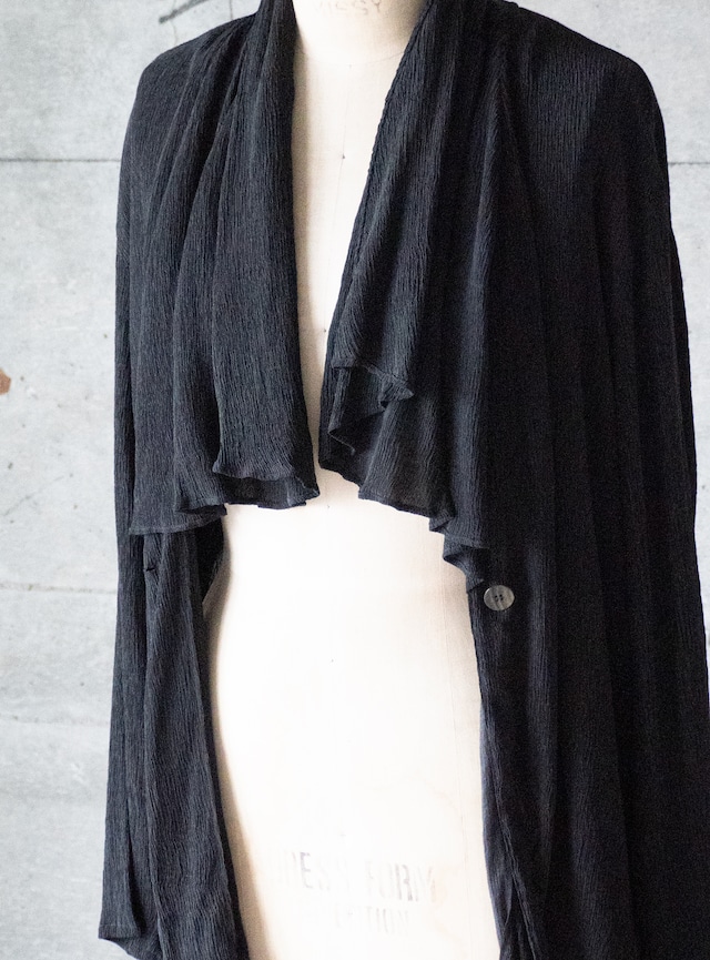 unknown 1980s Black crepe cardigan