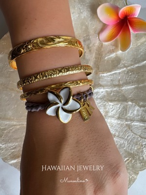 【3color】White plumeria hair accessory Hawaiian jewelry(ハワイアンジュエリーホワイトプルメリアヘアゴム)