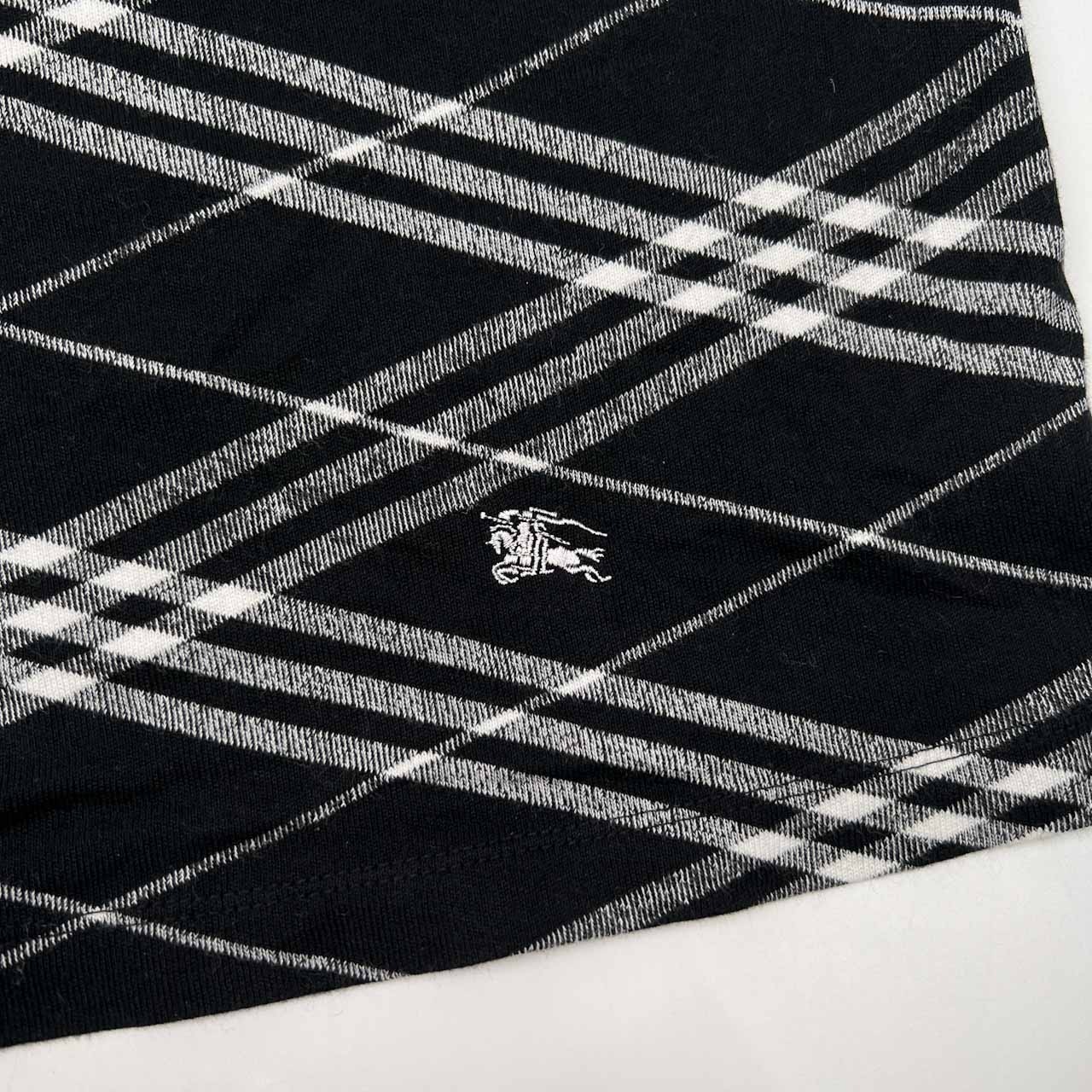 BURBERRY LONDON バーバリー ロンドン 斜めチェック柄 半袖Tシャツ カットソー サイズ 4 /ブラック/三陽商会