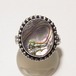アバロニ(アワビの貝のフリーサイズ銀張りリング　天然石リング のセール通販　5969R
