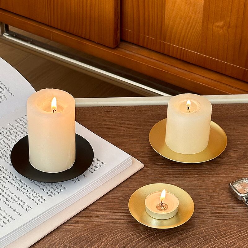 CANDLE】レトロな鉄のキャンドルスタンド・トレー2WAY セット