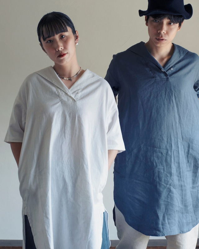 Unisex セーラーカラーロングチュニック