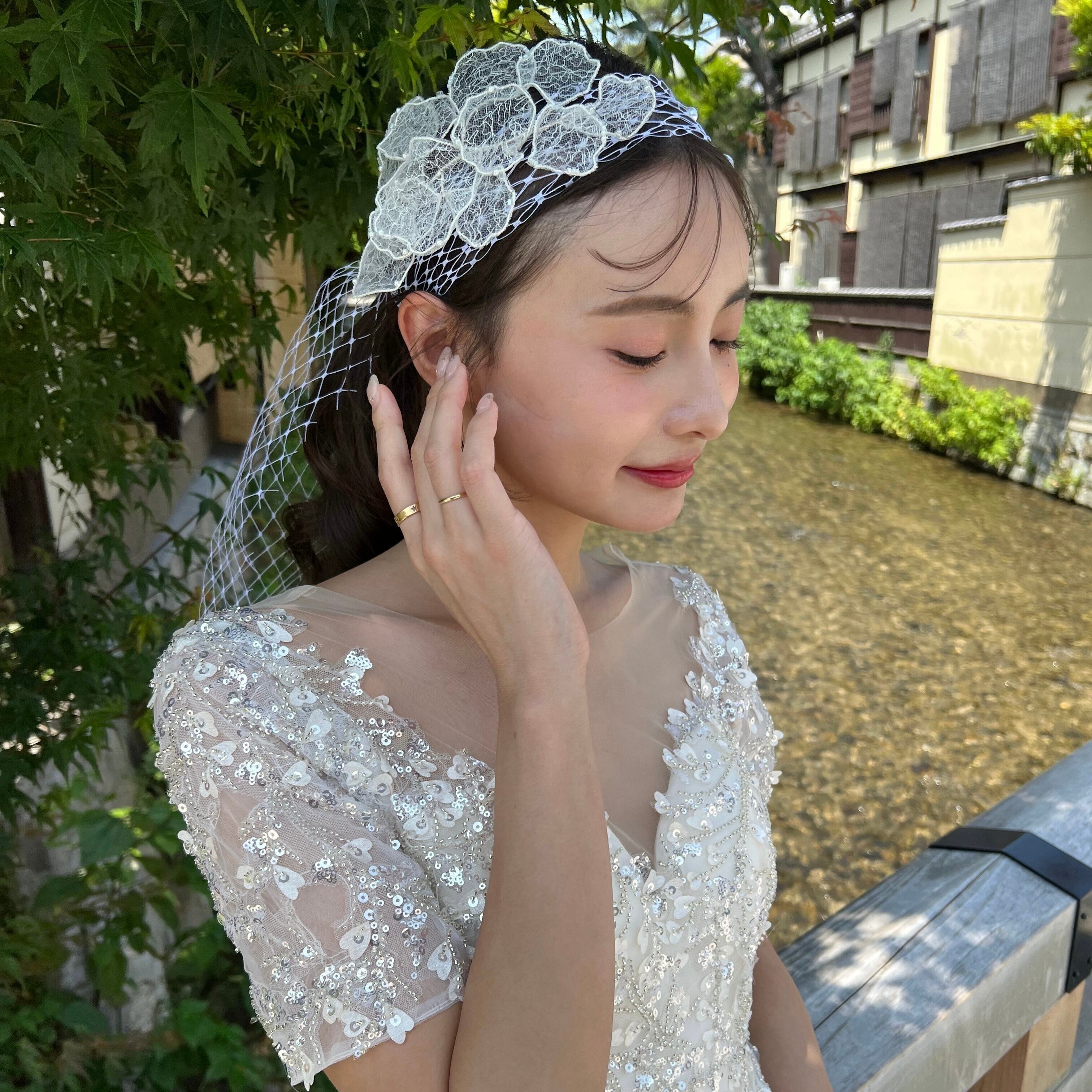 ヘッドドレス ブライダルアクセサリー ウェディング レース [ AM-161 