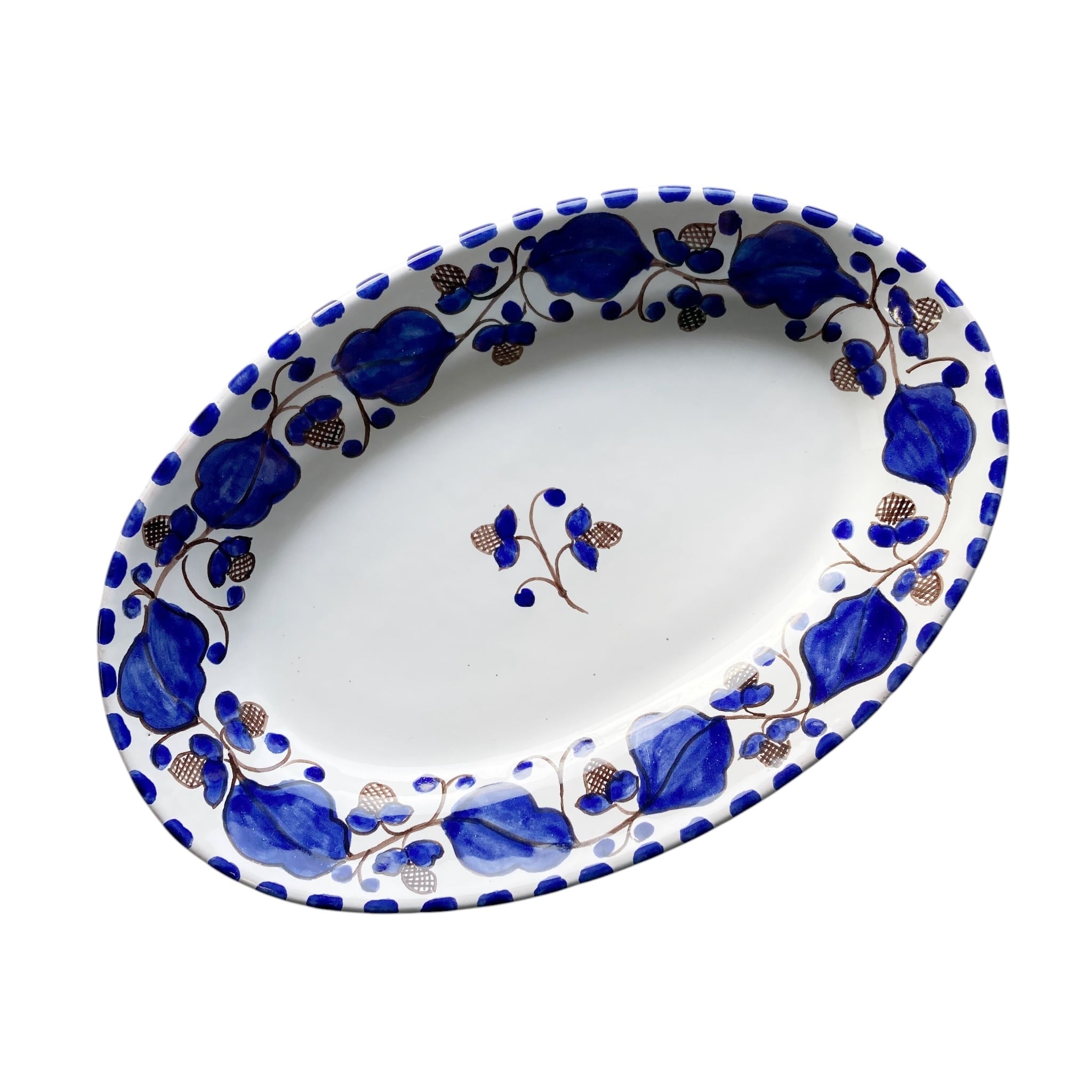【10/24まで】イタリア製　アンティーク陶器 絵皿 26cm GEO038 マヨリカ焼き イタリア陶器 シチリア 大皿 CERAMICHE