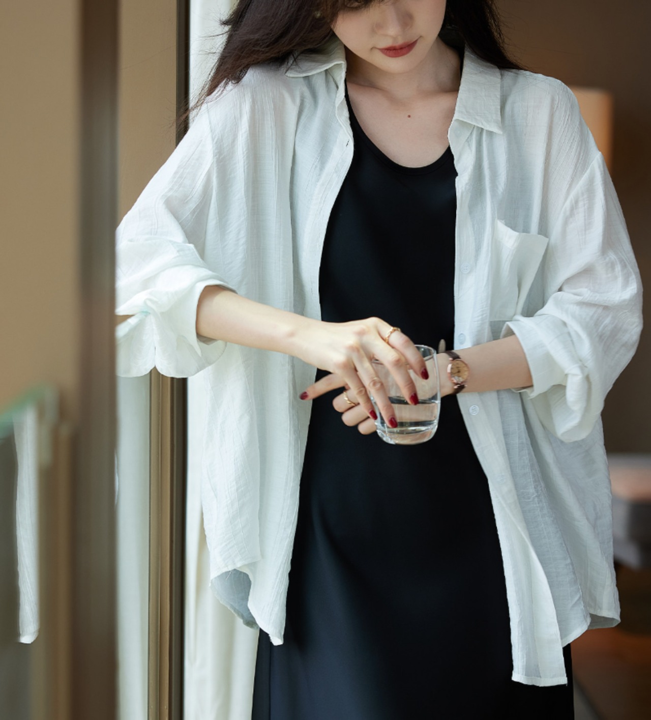 フレンチスタイルゆったりシャツ