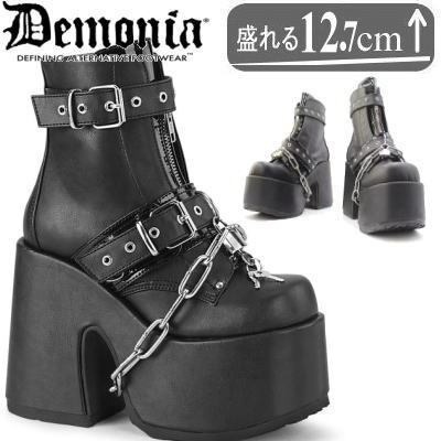 サイズ交換OK】Demonia（デモニア）正規保証品 厚底ブーツ 黒 ヒール