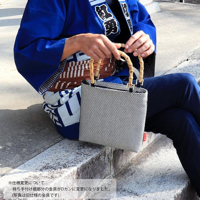 刺し子生地 バンブー手提げバッグ02