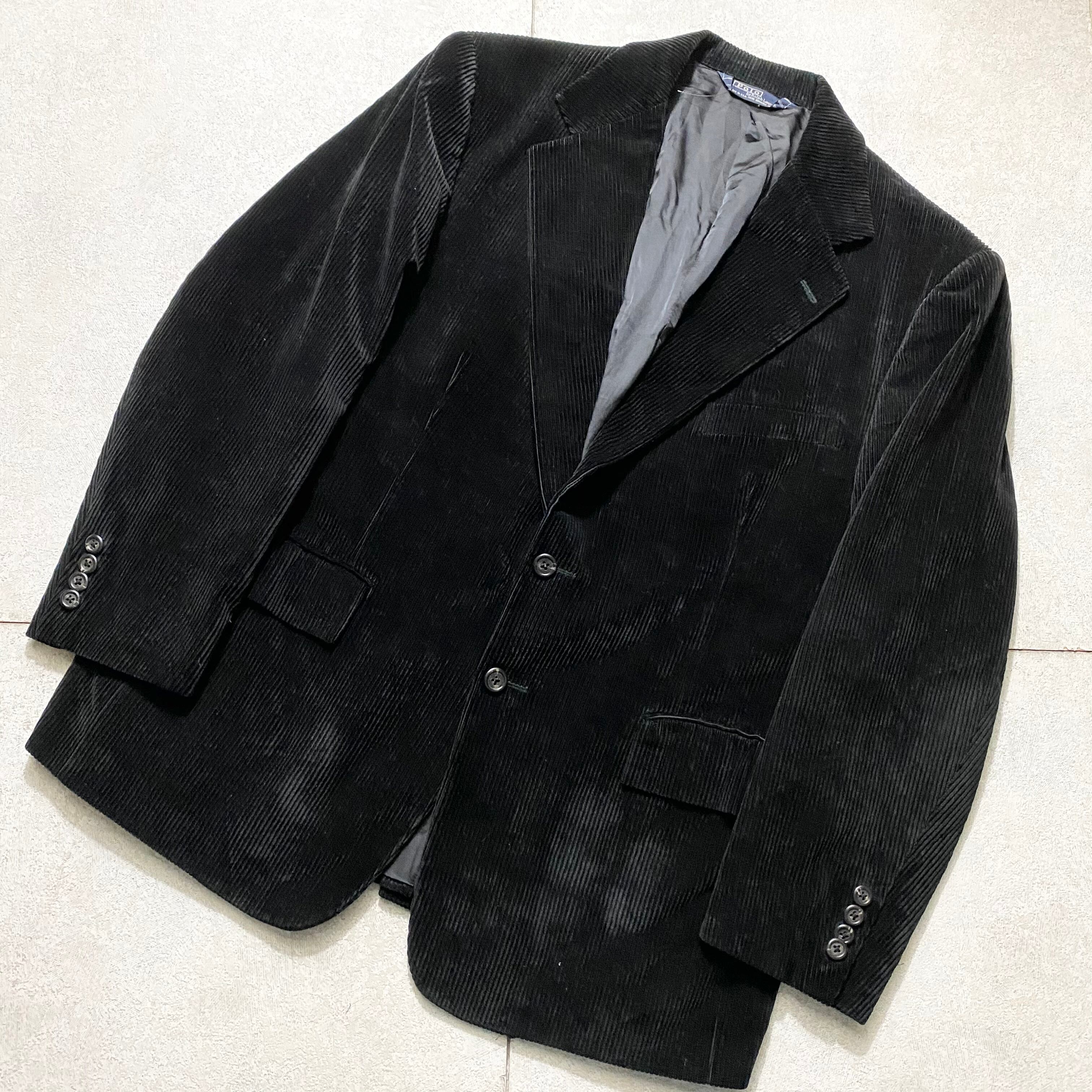 POLO by RALPH LAUREN black corduroy tailored jacket | NOIR ONLINE