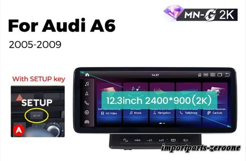 アウディA6 2005-2011 アンドロイドナビ12.3インチ2K  668S 6GB+64GB  SETUPキー付き  -RA-1340