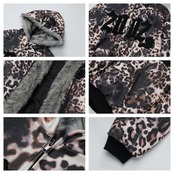 【暖かさUP】ヒョウ柄ファー中綿ジャケット T1963