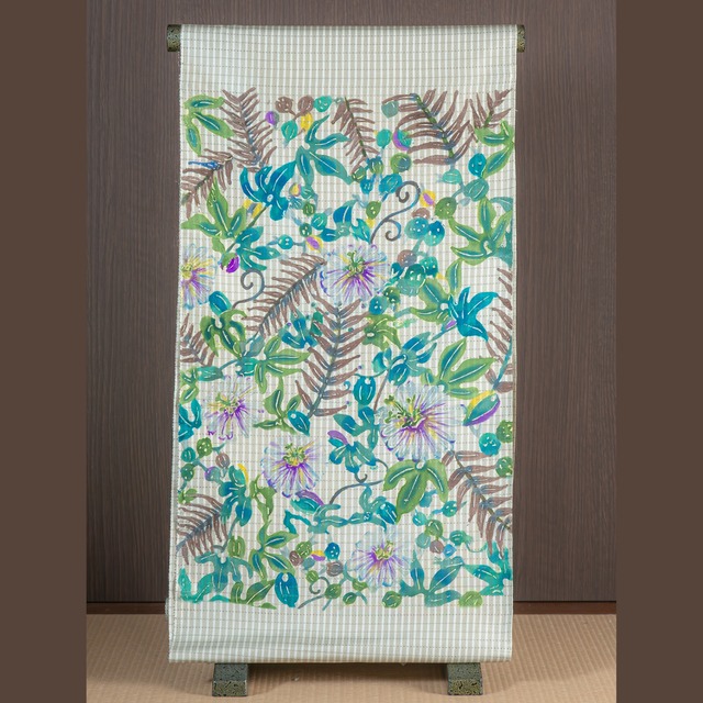 奄美紅型【とけい草】なごや帯