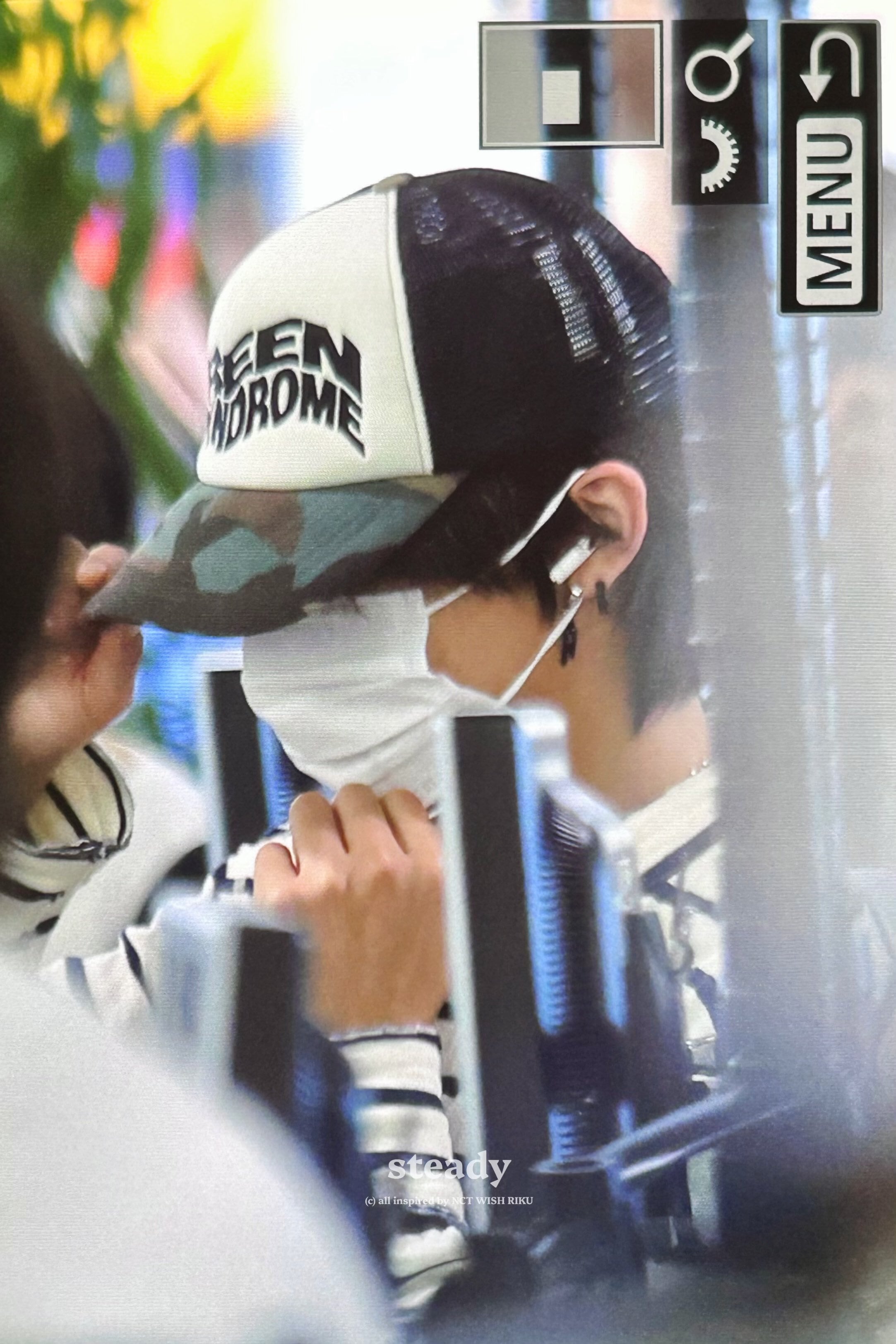 ☆NCT WISH リク 着用！！【GREEN SYNDROME】Camo Weird Logo Mesh