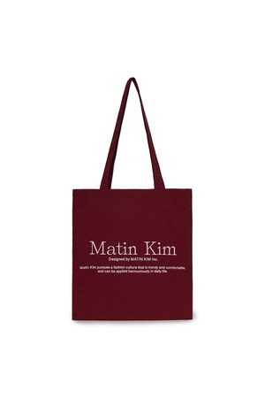 [Matin Kim] MATIN PALETTE ECOBAG IN BURGUNDY 正規品 韓国ブランド 韓国通販 韓国代行 韓国ファッション マーティンキム matinkim 日本 店舗