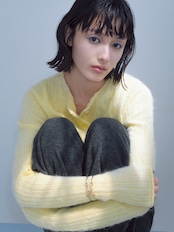 25aw 受注アイテム : RITSUKO KARITA - Soft air cardigan〔plain〕Butter yellow