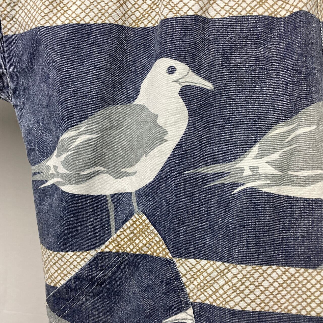 90年代 MICHIGAN RAG CO ミシガンラグ カモメ柄 総柄 コットン