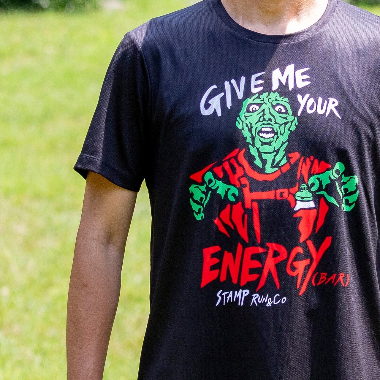 STAMP RUN&CO(スタンプランアンドコー)STAMP GRAPHIC RUN TEE (GIVE ME YOUR ENERGY (BAR)) ランニングTシャツ ユニセックス