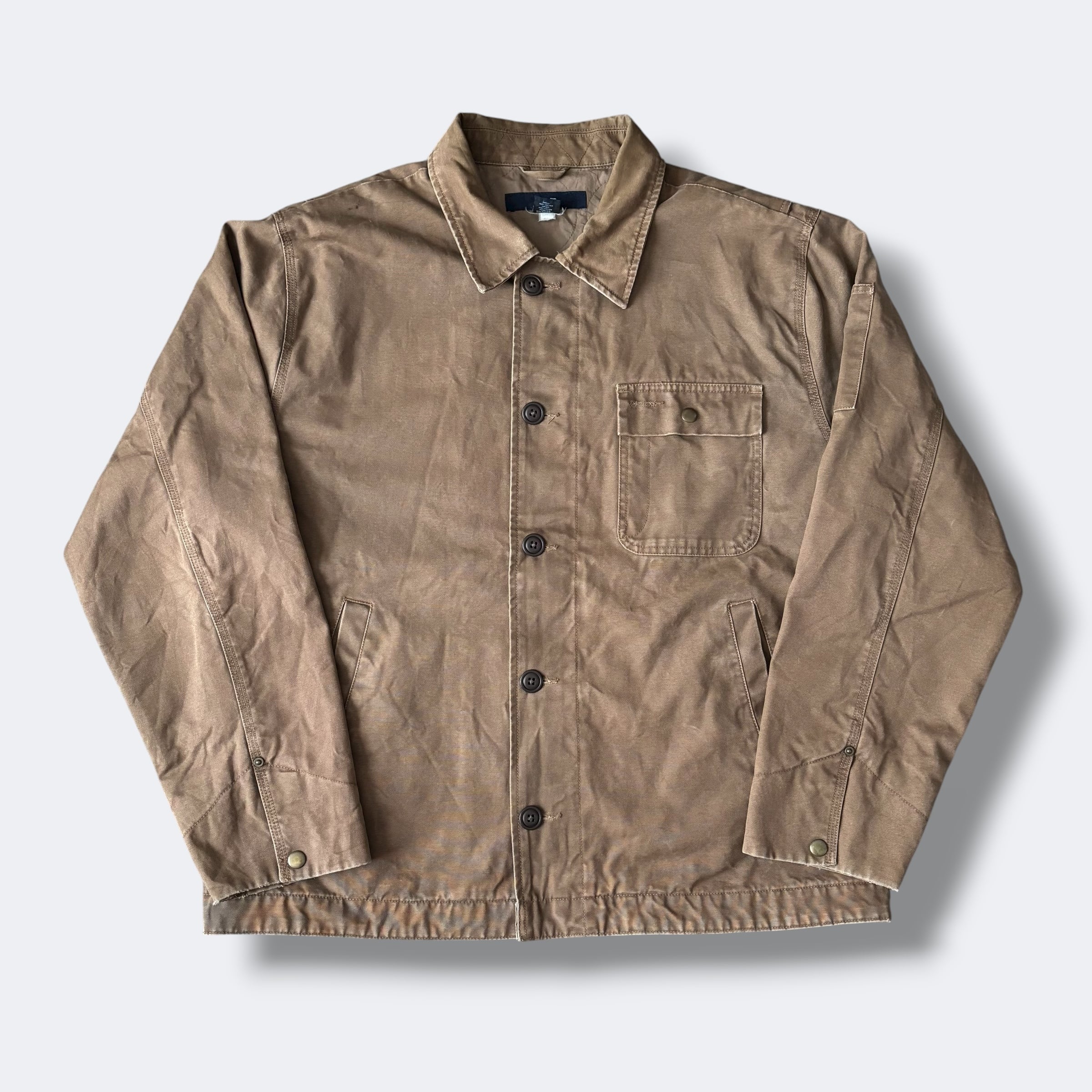 NAUTICA ノーティカ 襟レザー ジャケット スイングトップ メンズL 古着
