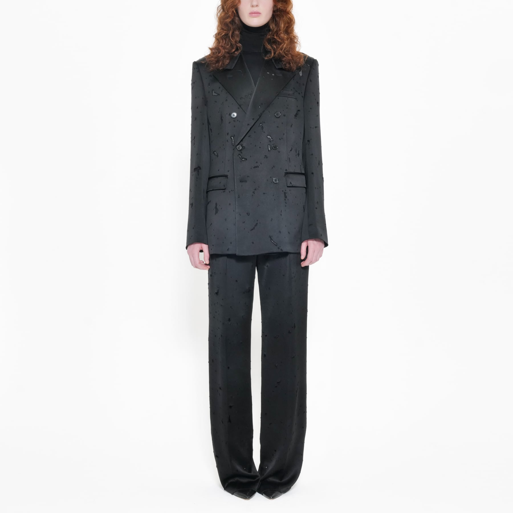 Pre order | Sabi Hammered Satin Double-Breasted Blazer