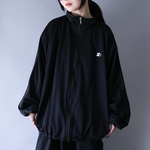 "STARTER" black one tone over silhouette tech track jacket
