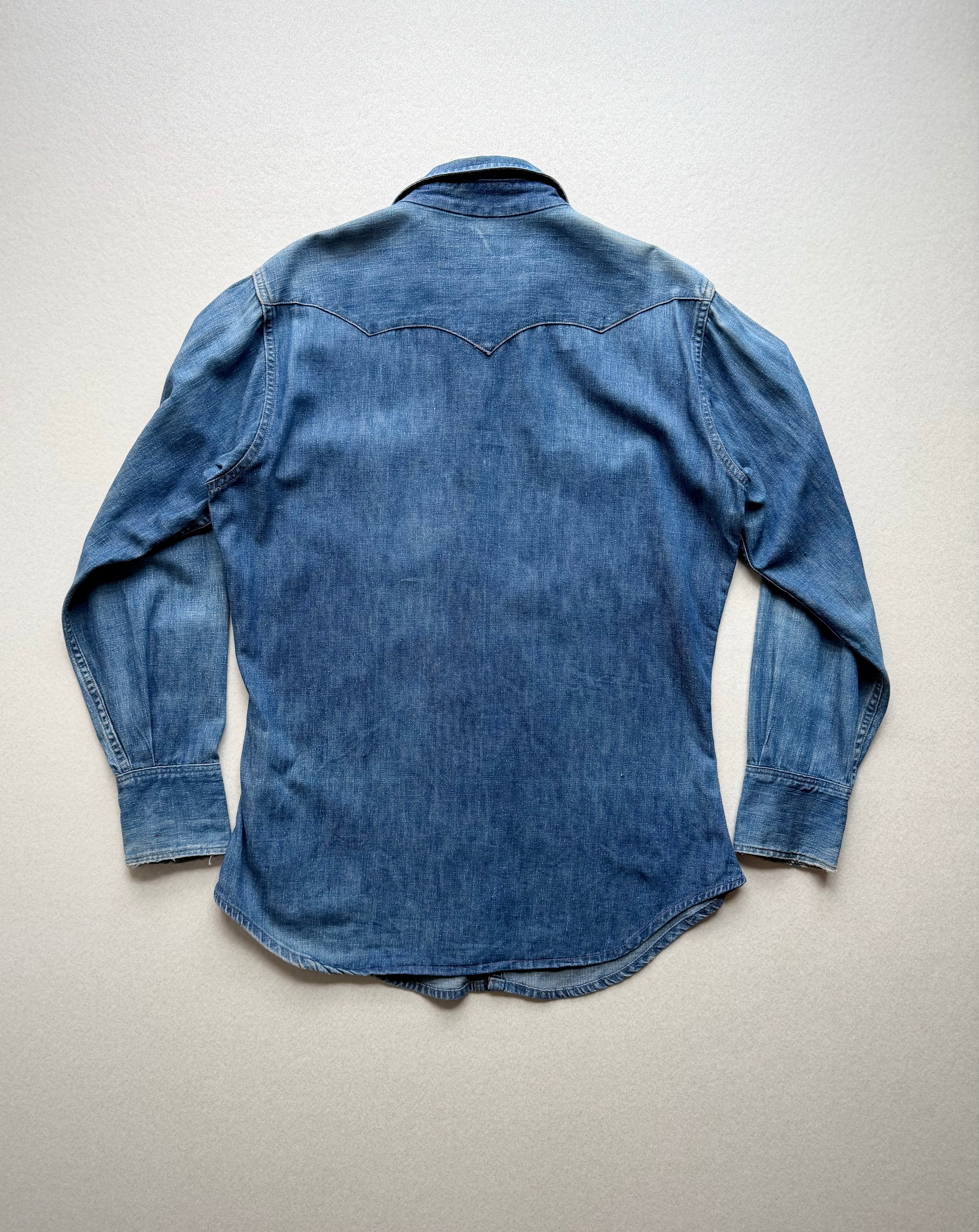 60s USA製 “ WRANGLER ” 27MW BELL-TAG DENIM WESTERN SHIRT VINTAGE