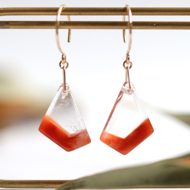 K10｜fruities｜アンフィボールインクォーツのピアスNO.1