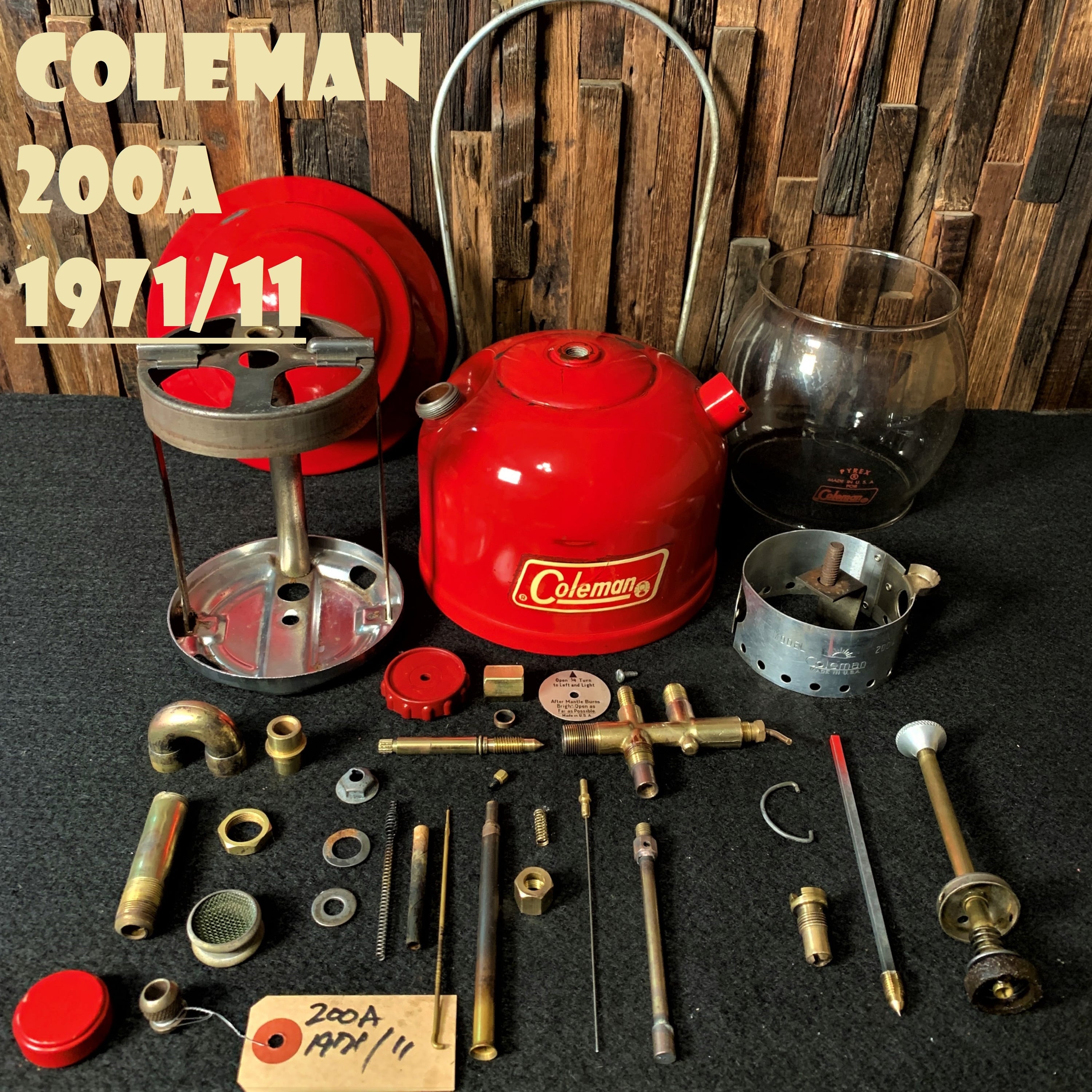 コールマン 200A 1971年11月製造 後期 ホワイトボーダー 白枠 ランタン COLEMAN 完全分解製造済み パイレックスグローブ 美品  キャンプ バースデー | スーパービンテージデポ【Super Vintage Depot】 powered by BASE