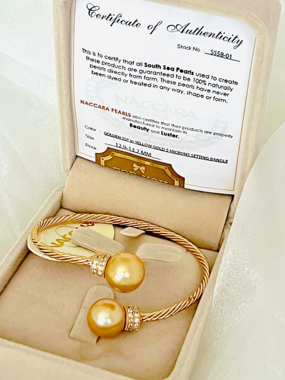 PER200012 南洋パール GOLDEN 12.9-13.2MM バングル BANGLE フィリピン 