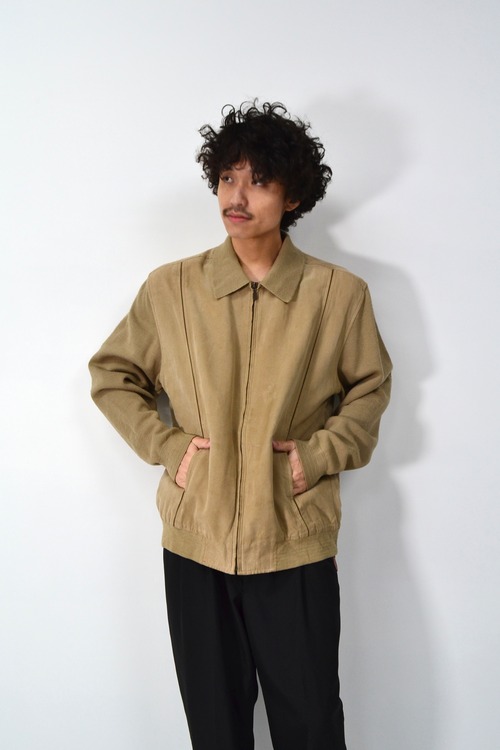 00s EURO Knit switching fake suede jacket