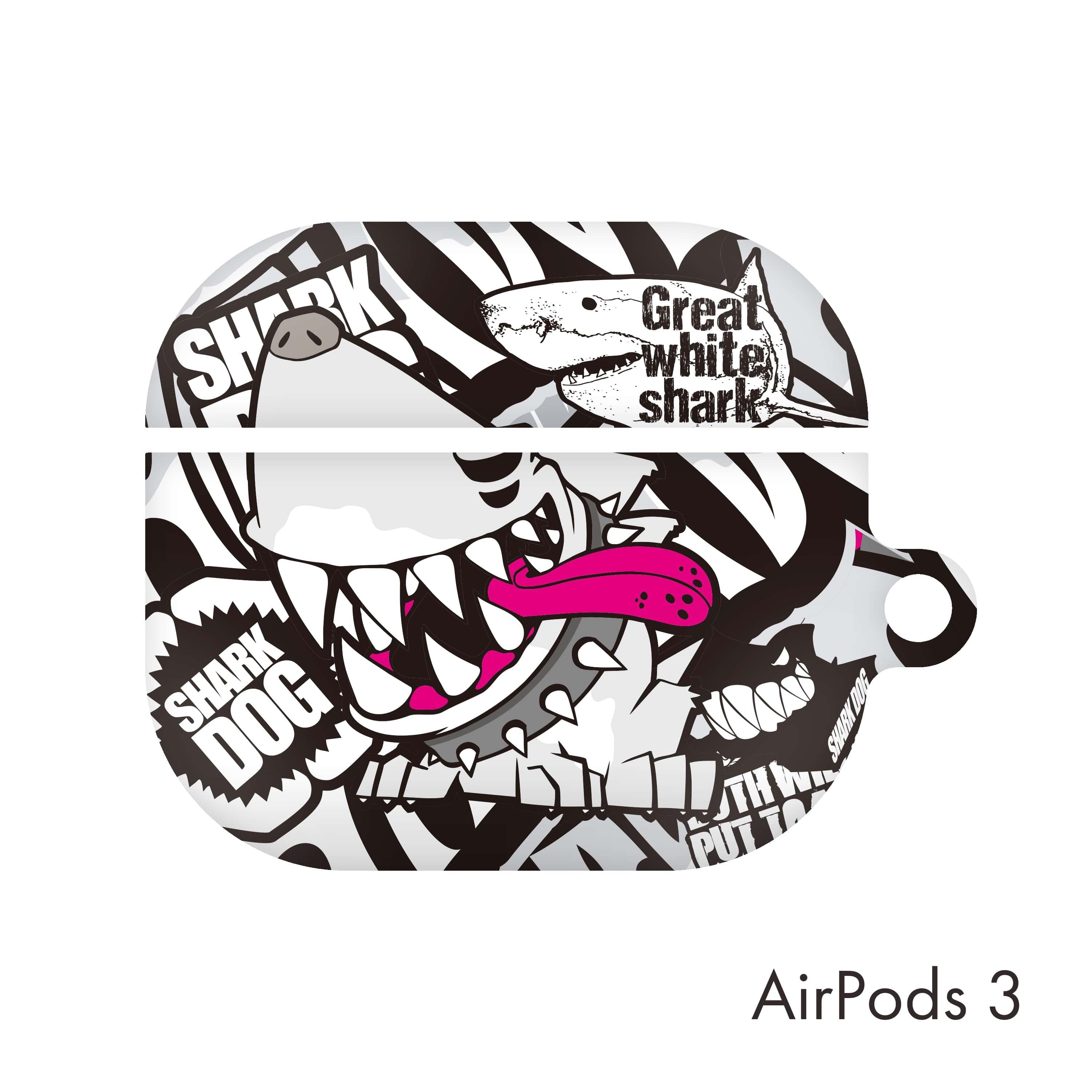 韓国 Airpods 3 ケース Shark Dog かっこいい イラスト キャラクター デザイナーズ エアーポッズ 第3世代用 カバー ハードコア 鮫 犬 Sd01 韓国スマホケース専門店 Korean Case