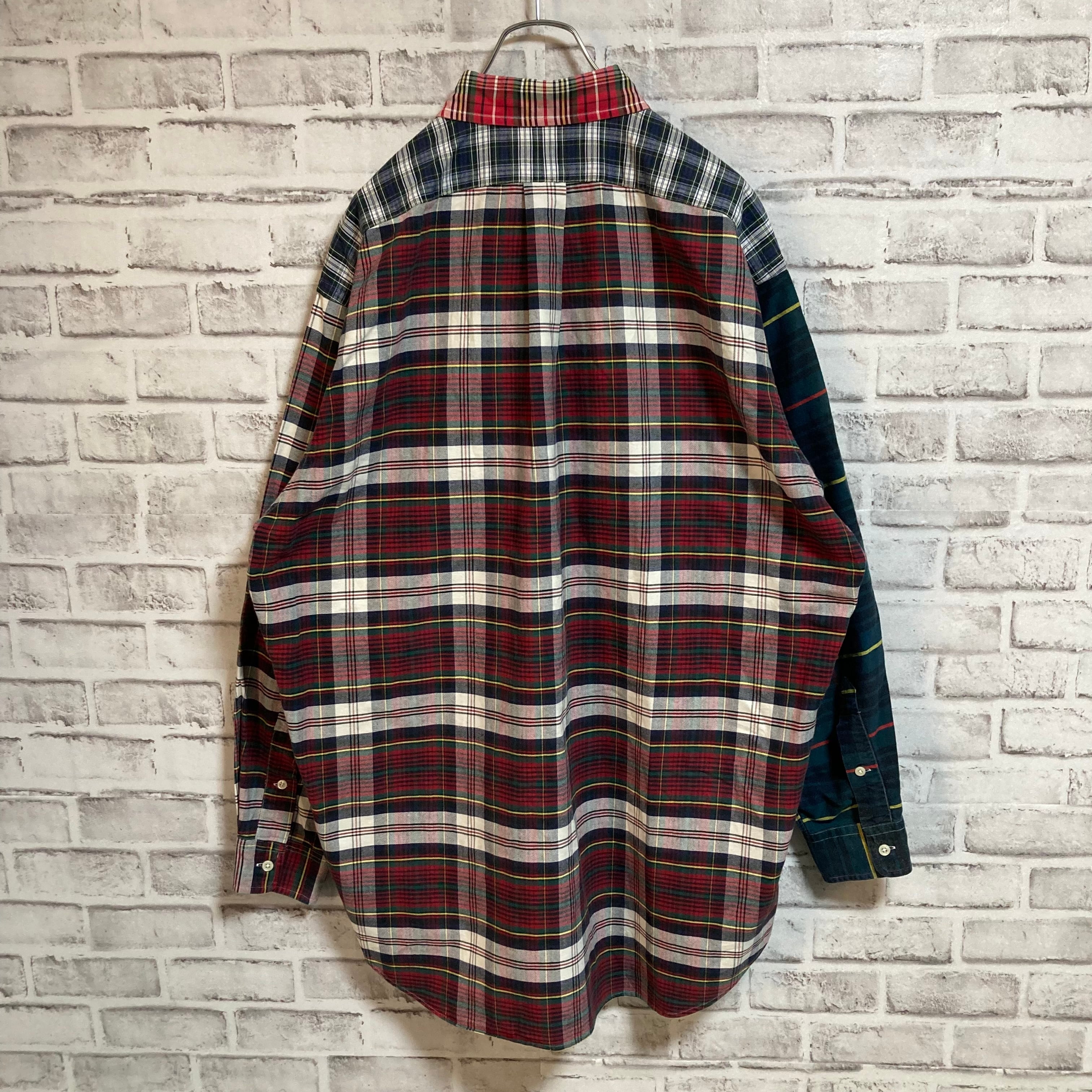 Ralph Lauren】L/S Docking Check Pattern BD Shirt XL相当 90s ラルフ