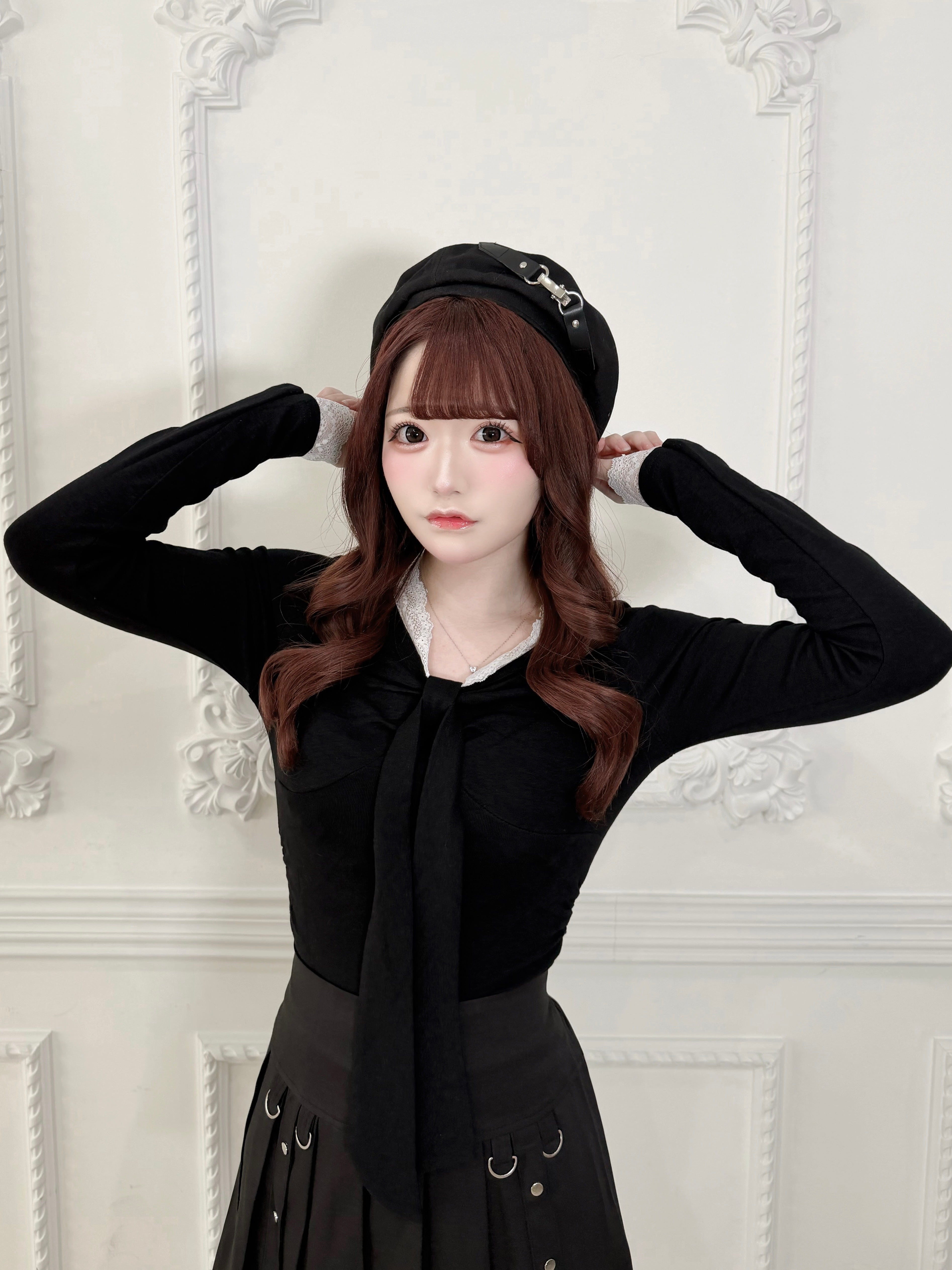 【LAST2】lace ribbon gather tops