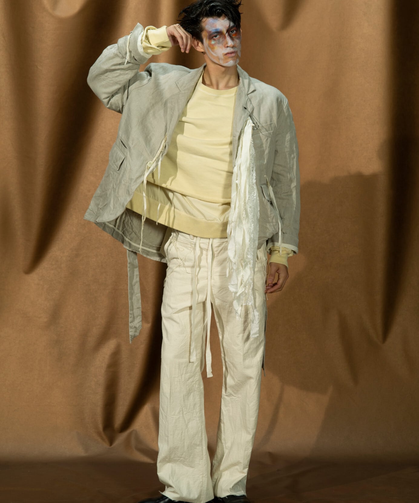 midorikawa ジャケット 20SS ベージュ 中古・古着通販】Midorikawa (ミドリカワ) Docking Leather Blouson