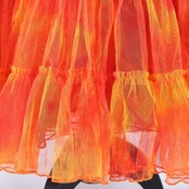 【美品 社交ダンス衣装】オレンジ Dance Fashion pier ワンピース ドレス 赤 レッド ラメ フリル レース グラデーション 軽い