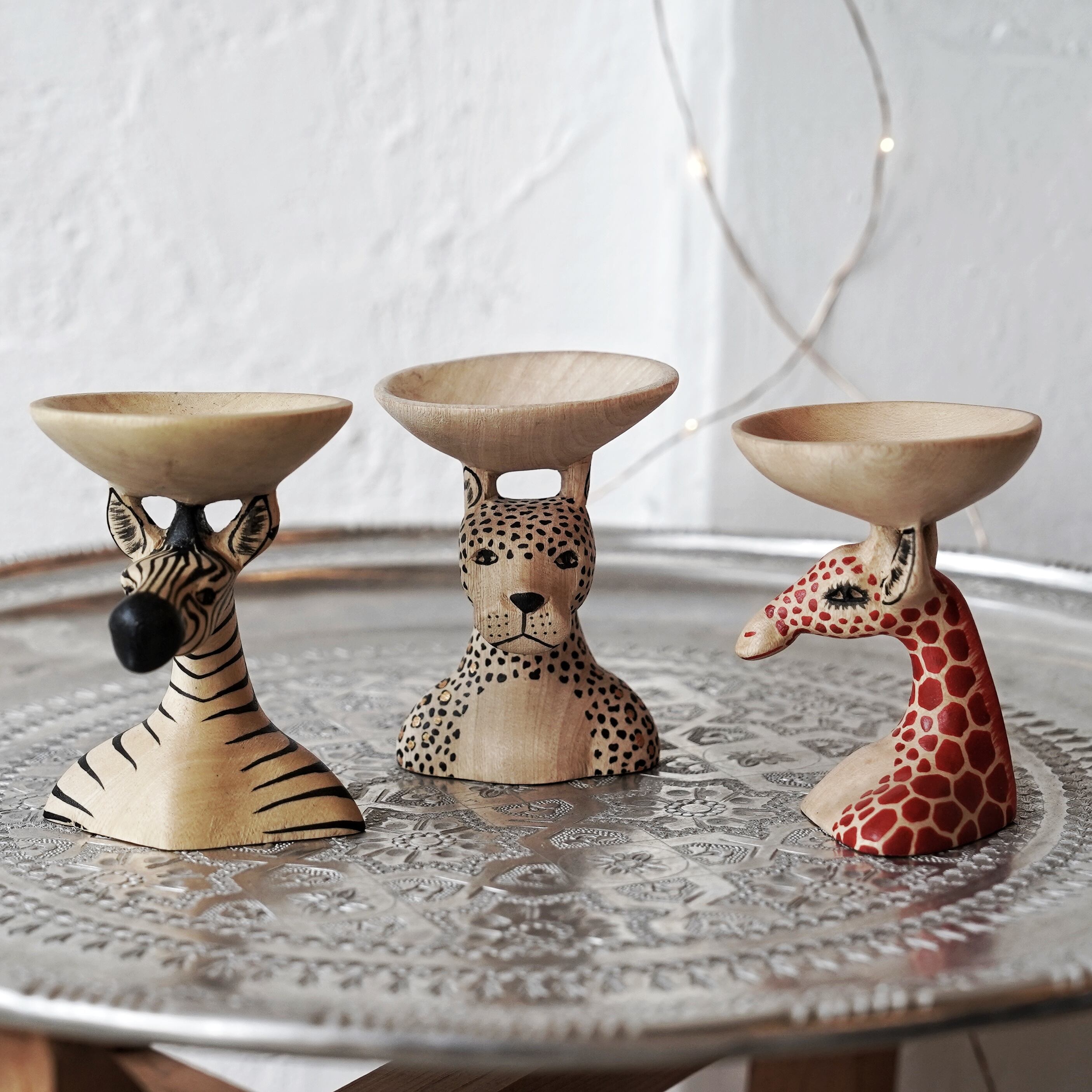 メル木彫りアニマル ミニボウルヘッド